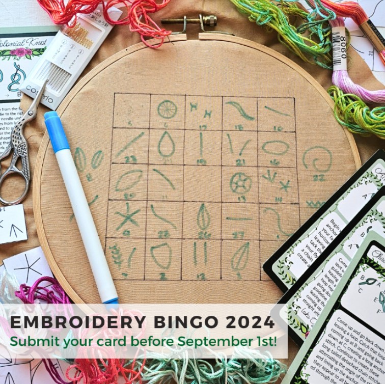 Embroidery Bingo 2024 from Jessica Long